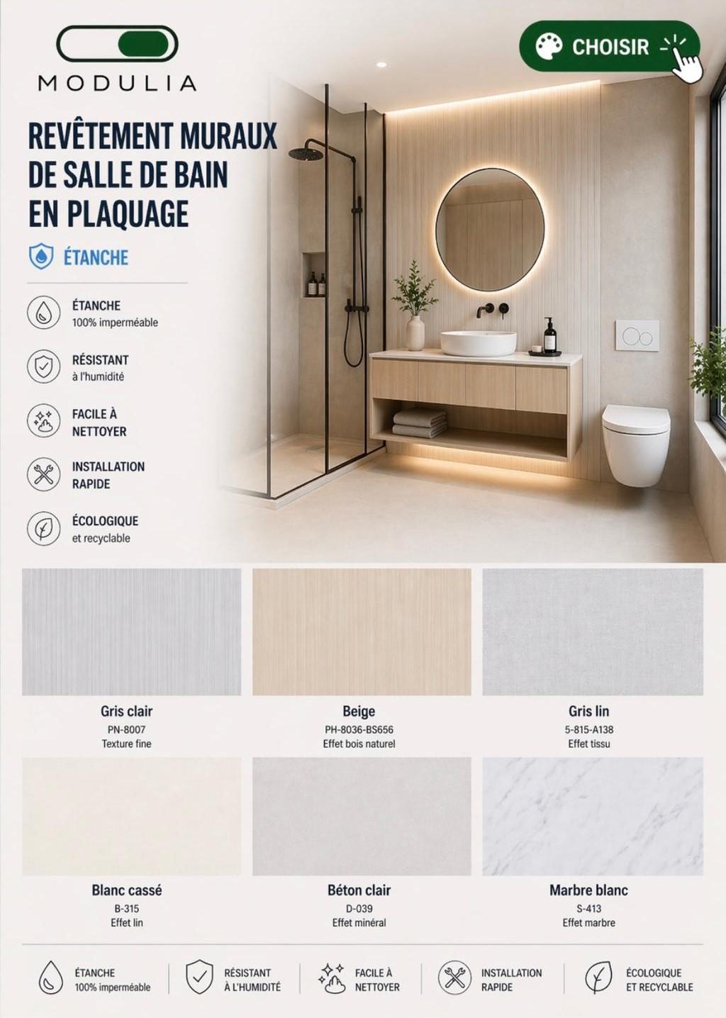 Revêtements muraux — salle de bains