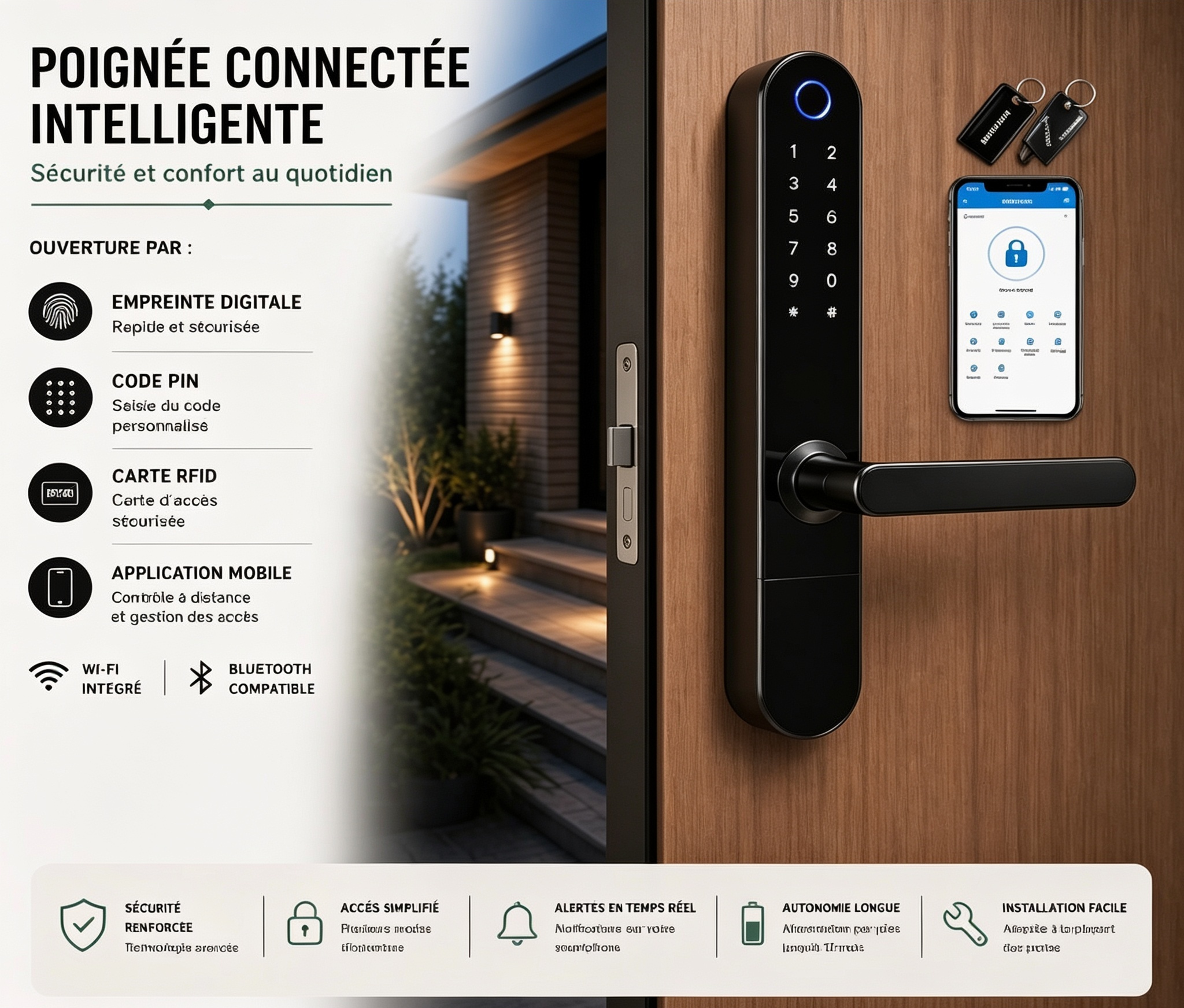Poignée connectée